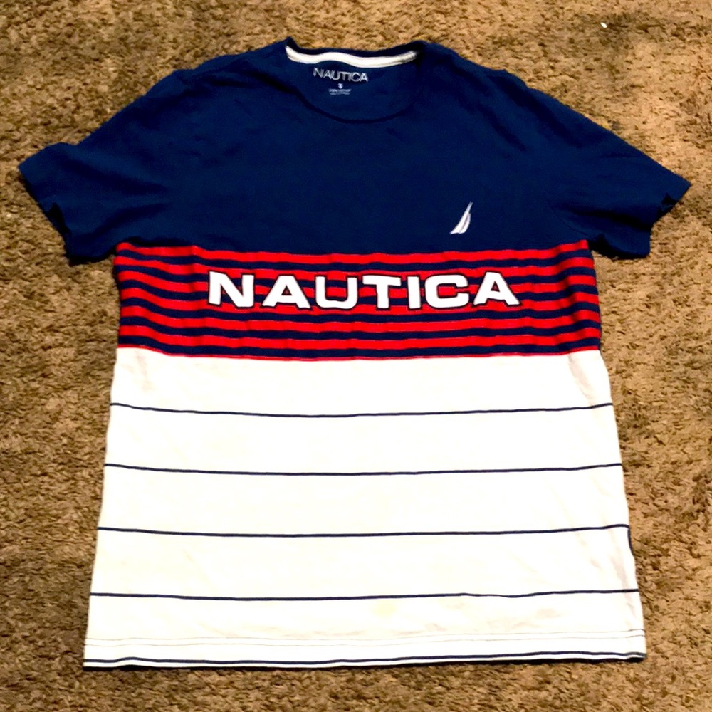 Nautica  shirt blue/white/red. Sz.Small